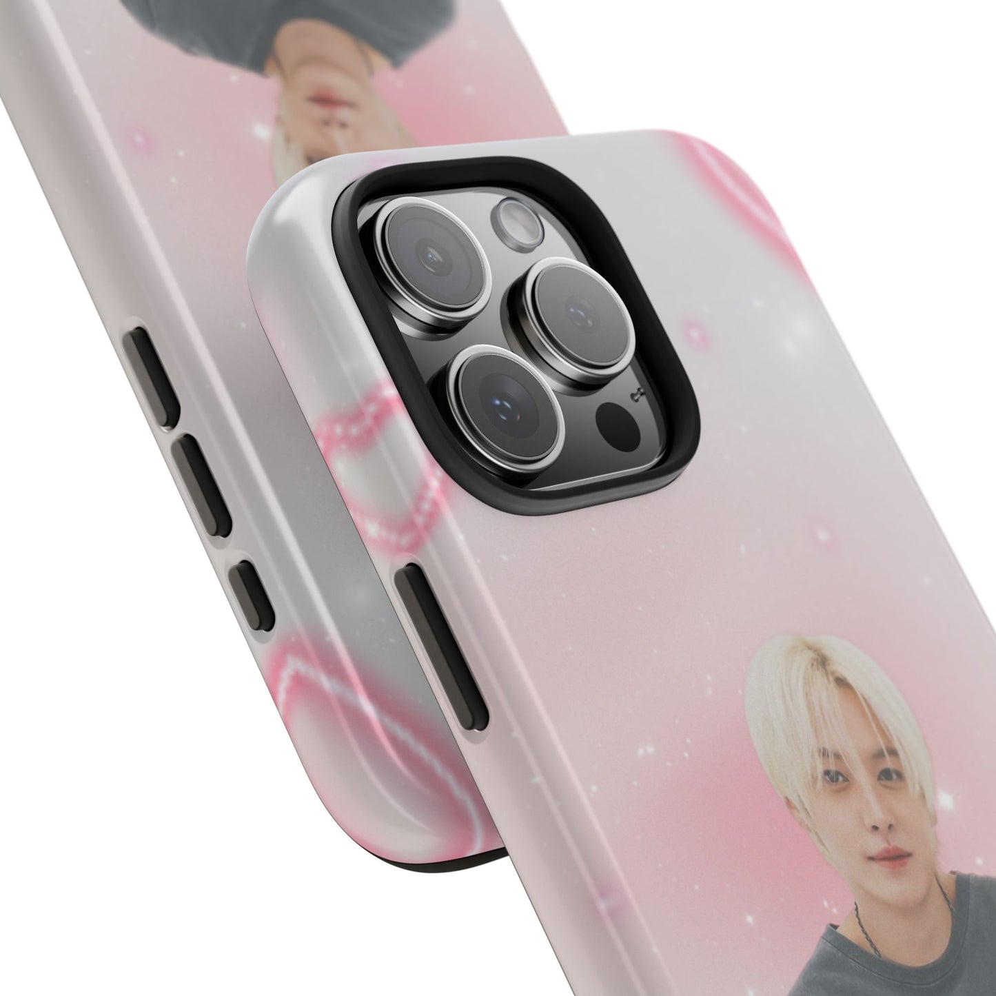 Lee Know Tough Phone Case — Pink Heart Photo Design