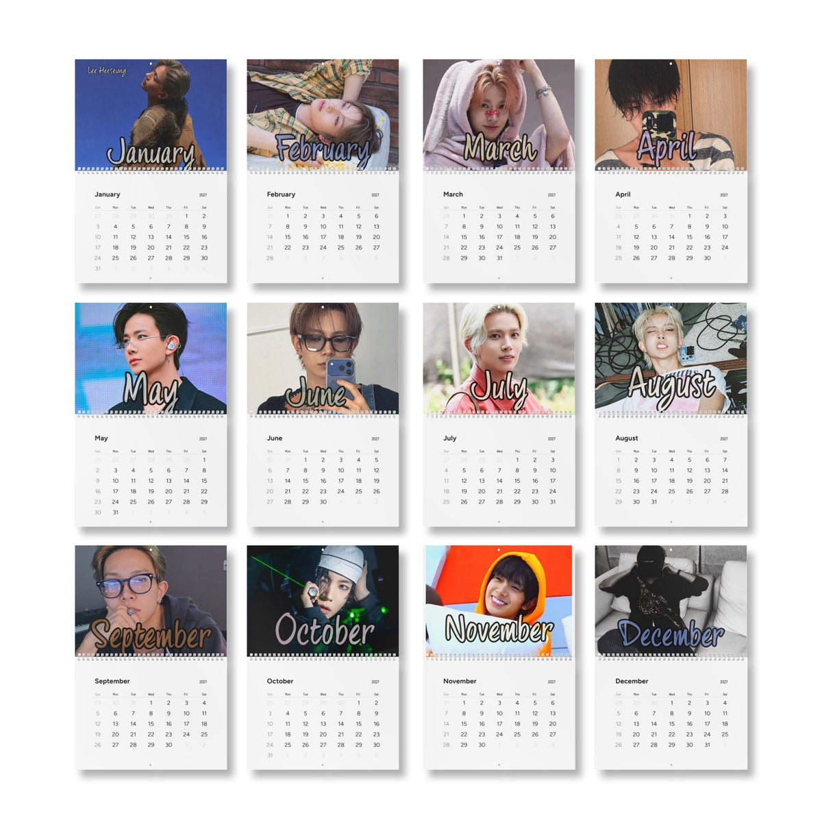 Heeseung 2027 Wall Calendar