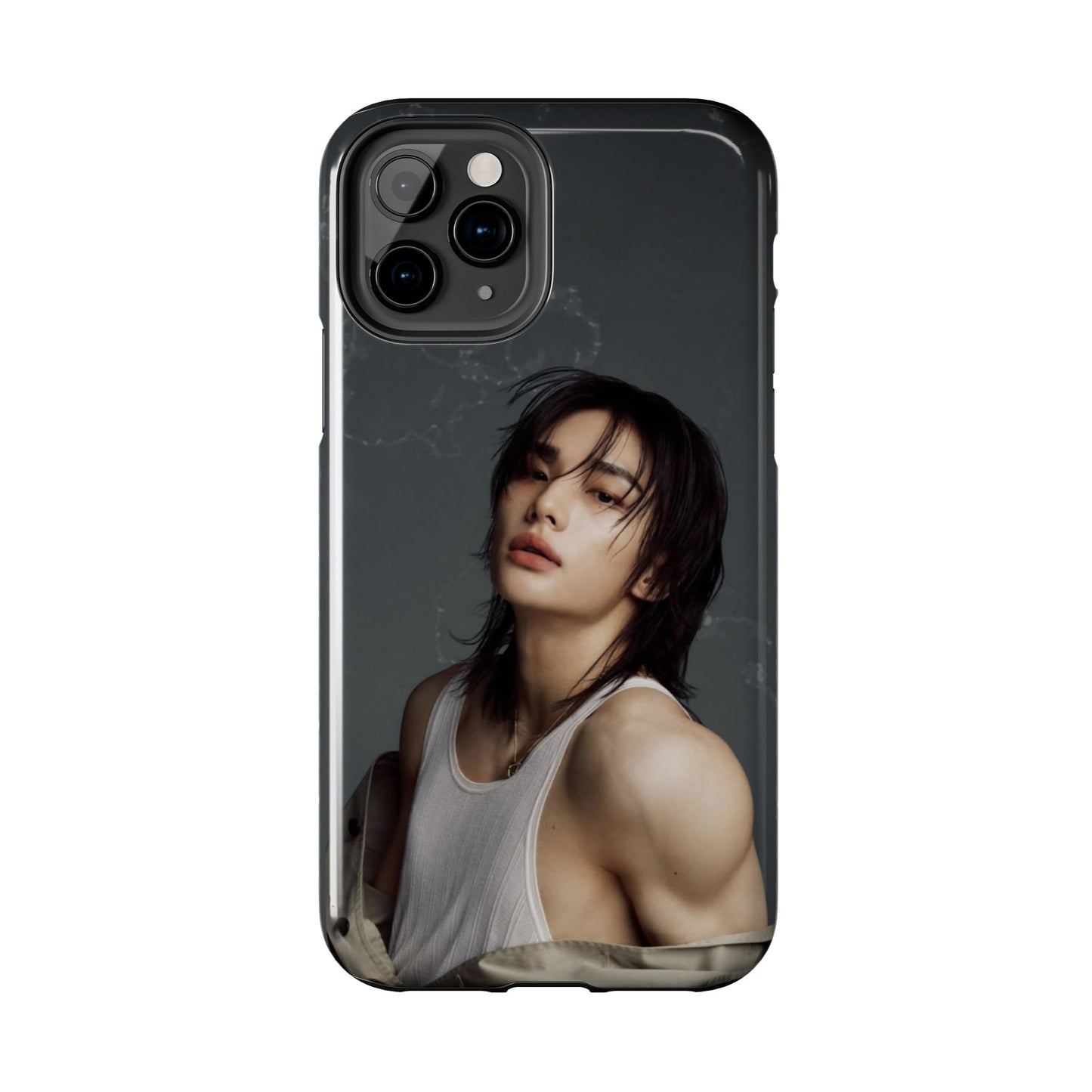 Hyunjin Tough Phone Case — Moody Portrait Slim Protective Case