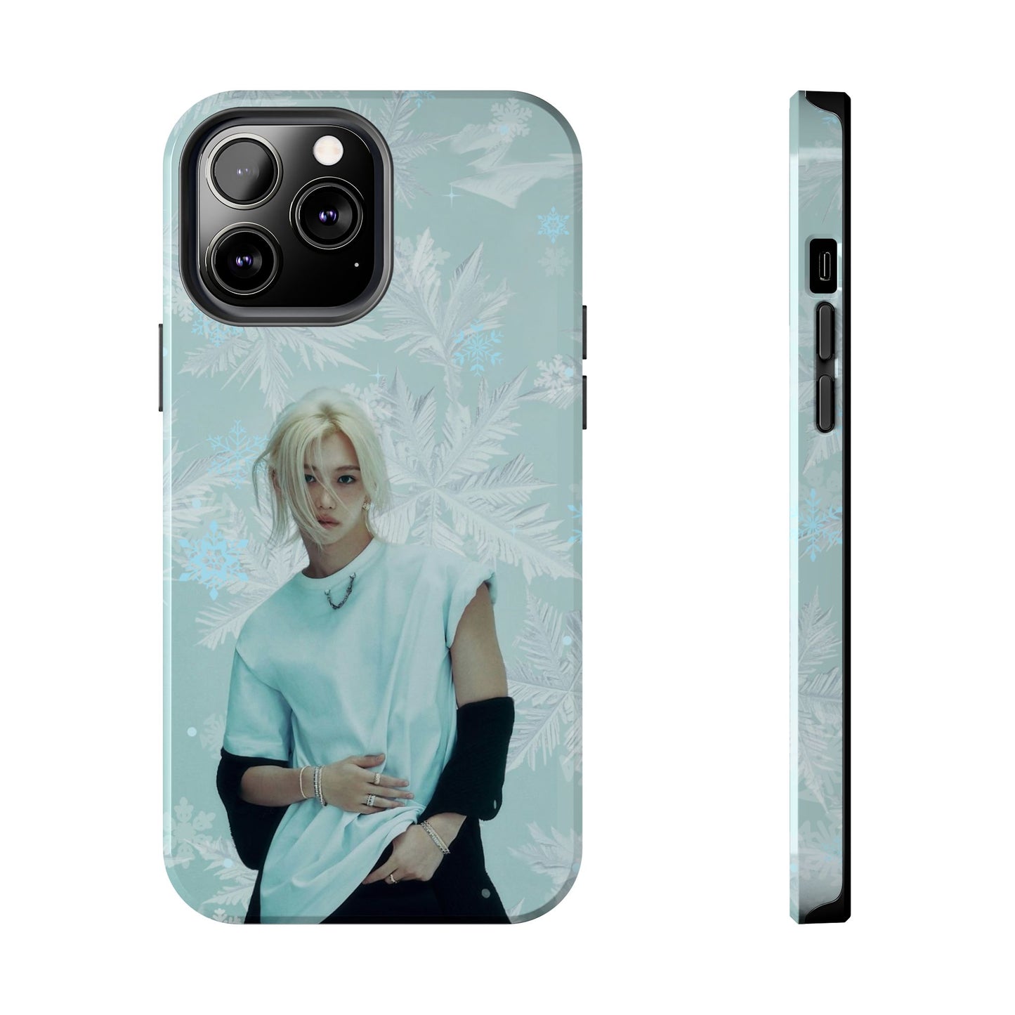 Lee Felix Tough Phone Case — Pastel K-Pop Idol Floral Armor