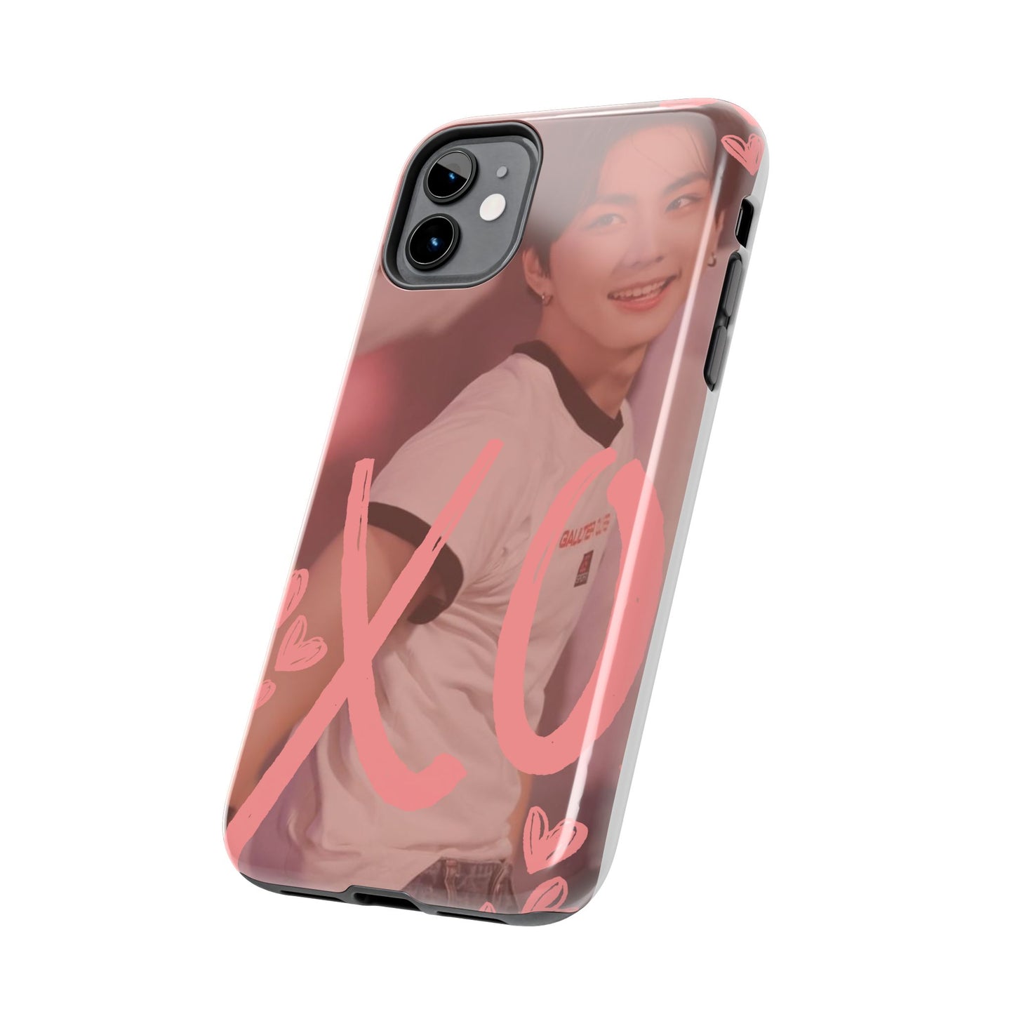 Romantic Jungwon Phone Case featuring 'XO' Design, Cute Gift for Teens, Valentine's Day, Durable Protection, Fashion Accessory, Love Themed
