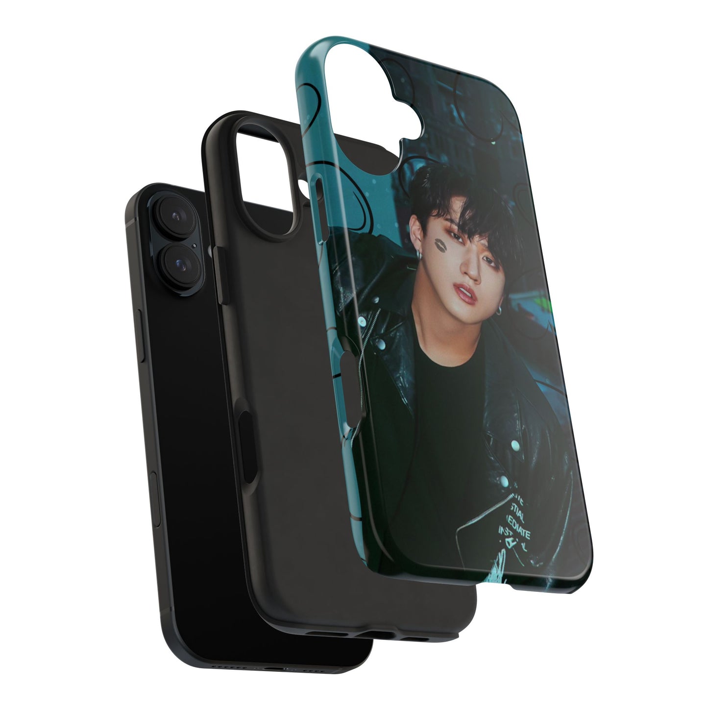 Seo Changbin Tough Phone Case — Moody Teal Portrait Design