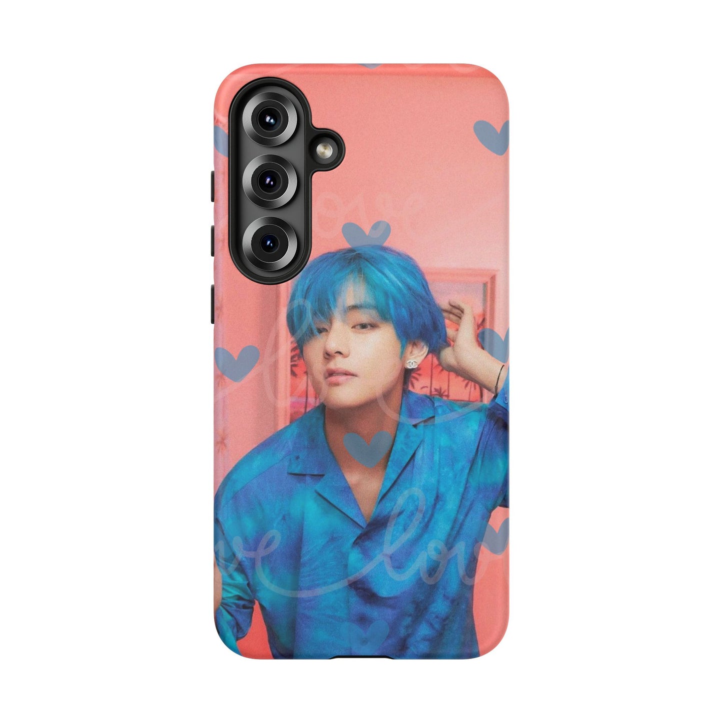 Taehyung Phone Case — Pink Heart/Love Kpop Design