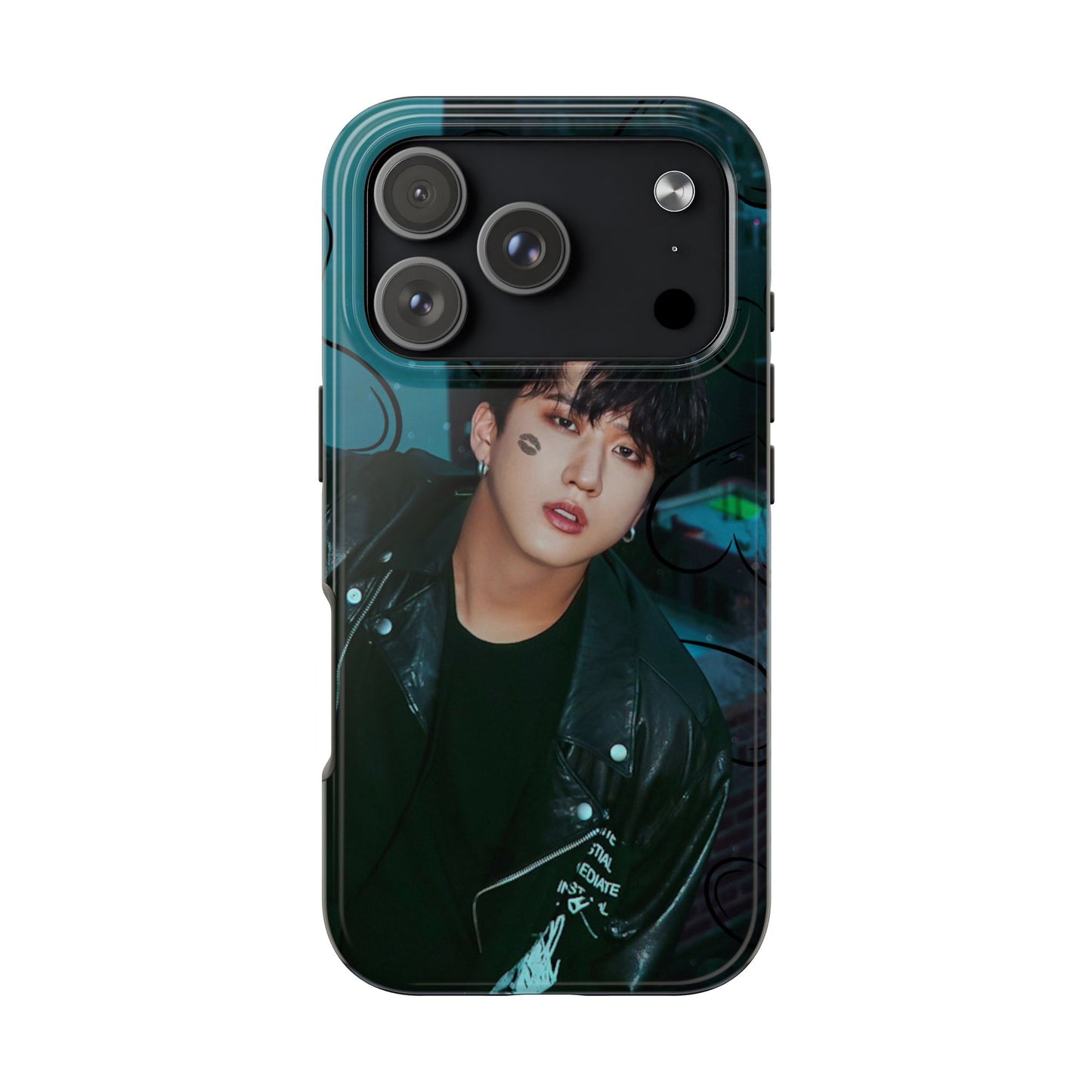 Seo Changbin Tough Phone Case — Moody Teal Portrait Design