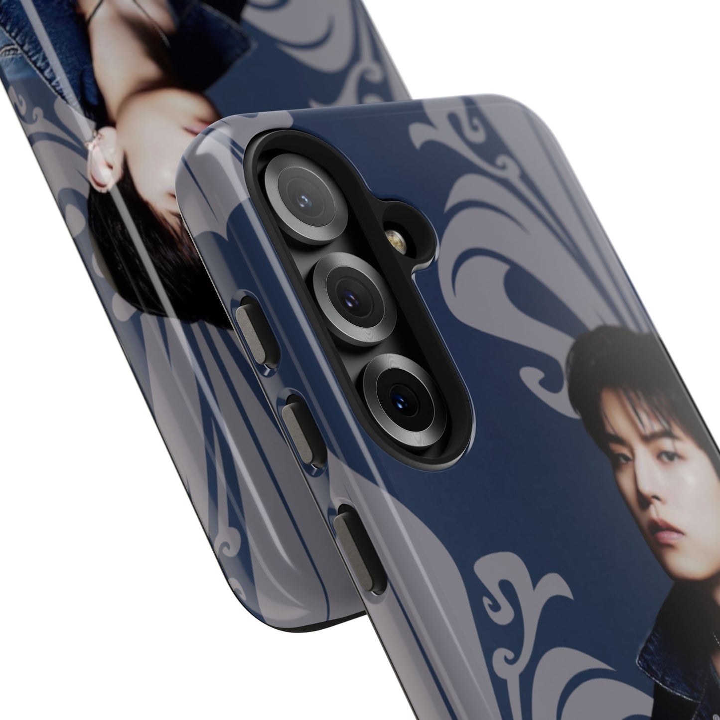 Kim Seungmin Tough Phone Case — Vintage Floral Portrait Design