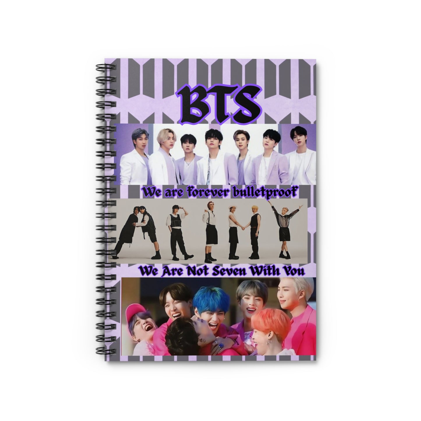 BTS Themed Spiral Notebook - Forever Bulletproof