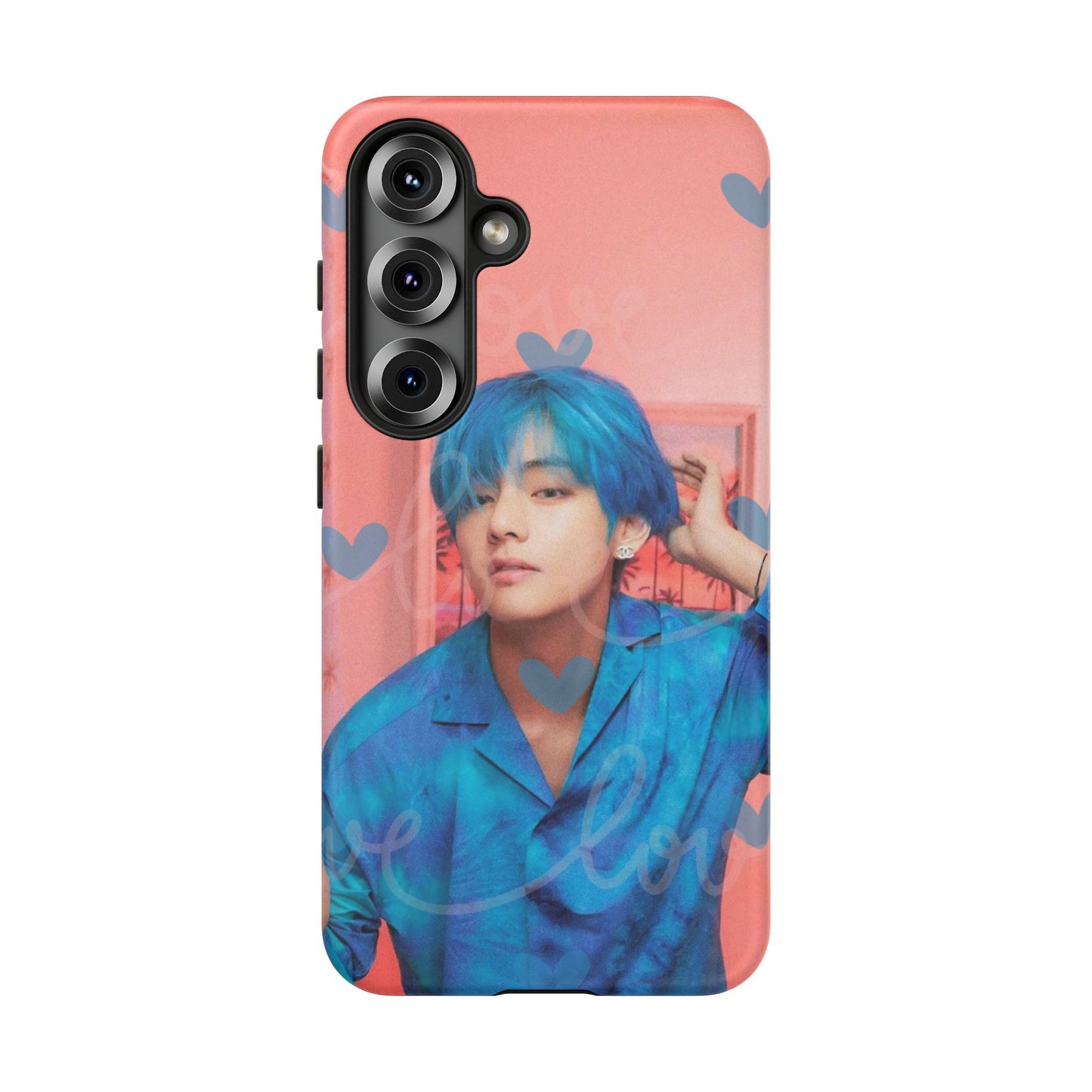 Taehyung Phone Case — Pink Heart/Love Kpop Design