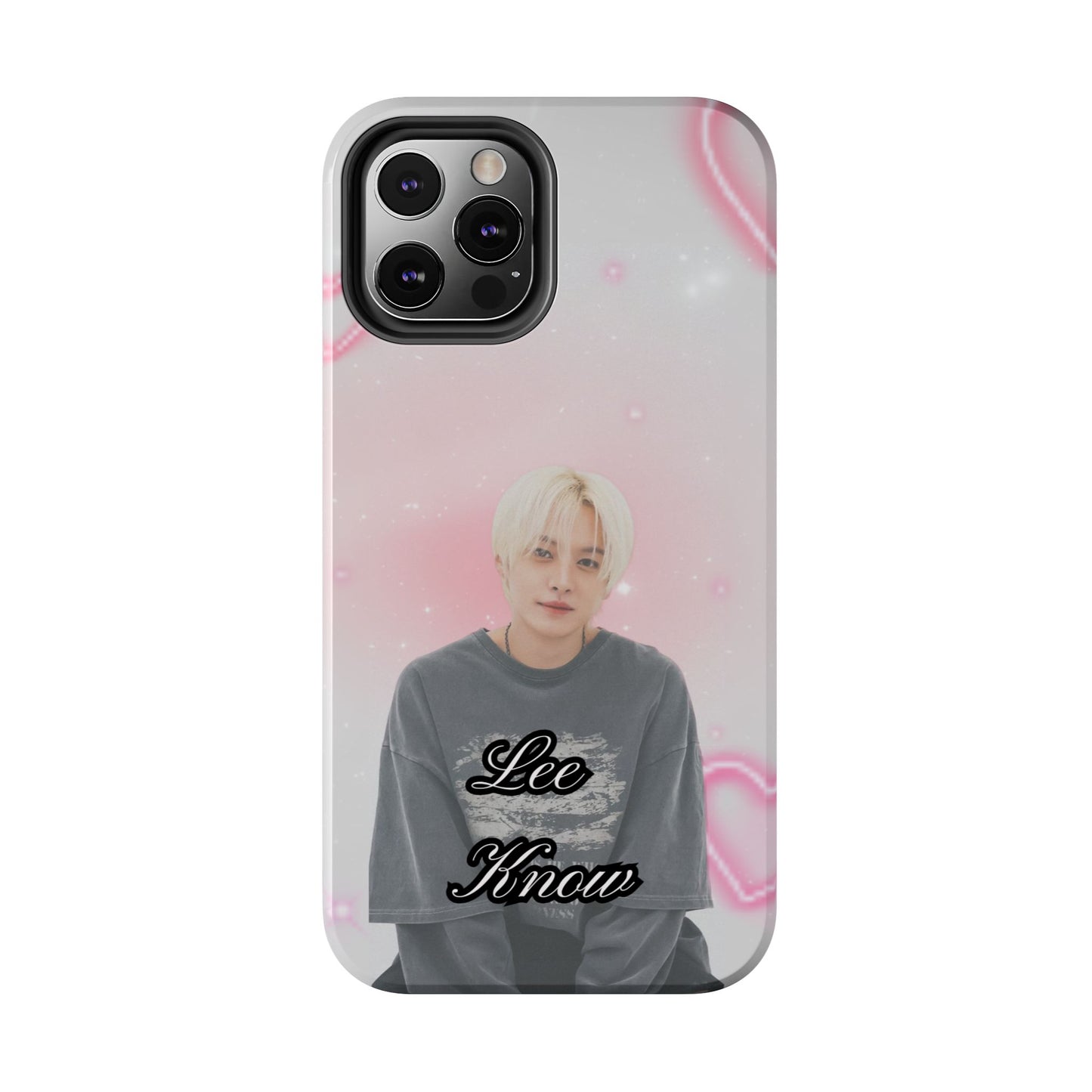 Lee Know Tough Phone Case — Pink Heart Photo Design