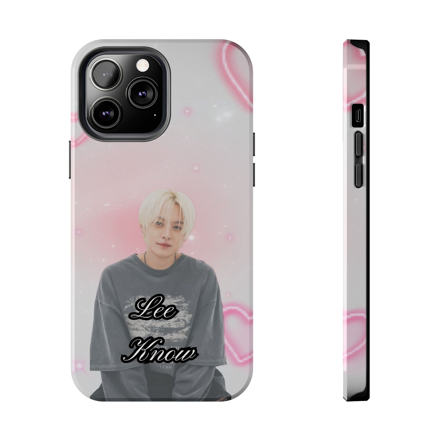 Lee Know Tough Phone Case — Pink Heart Photo Design