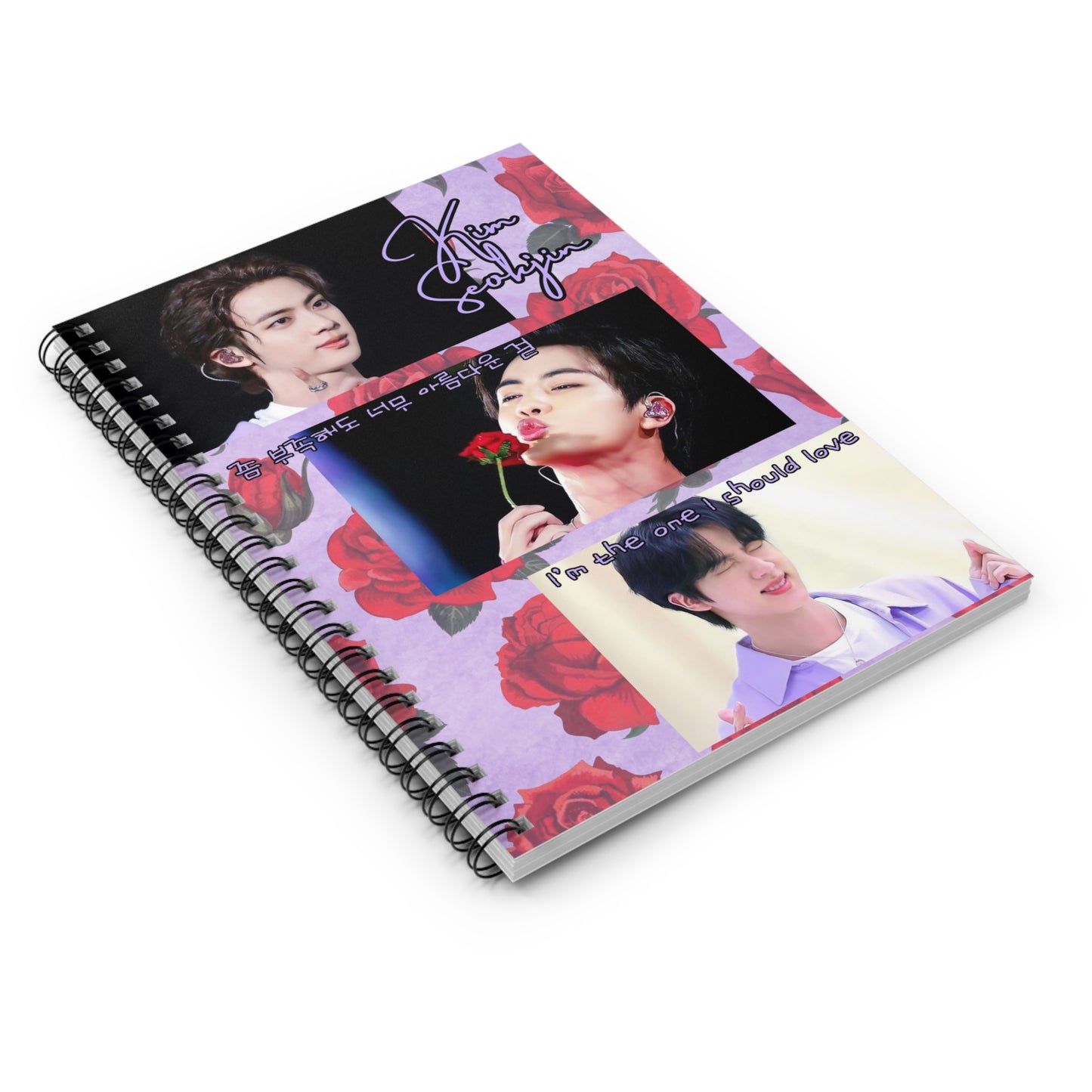 Seokjin Inspired Spiral Notebook - Ruled Line with Floral Design