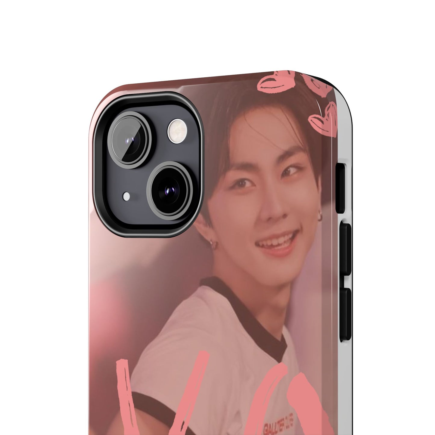 Romantic Jungwon Phone Case featuring 'XO' Design, Cute Gift for Teens, Valentine's Day, Durable Protection, Fashion Accessory, Love Themed