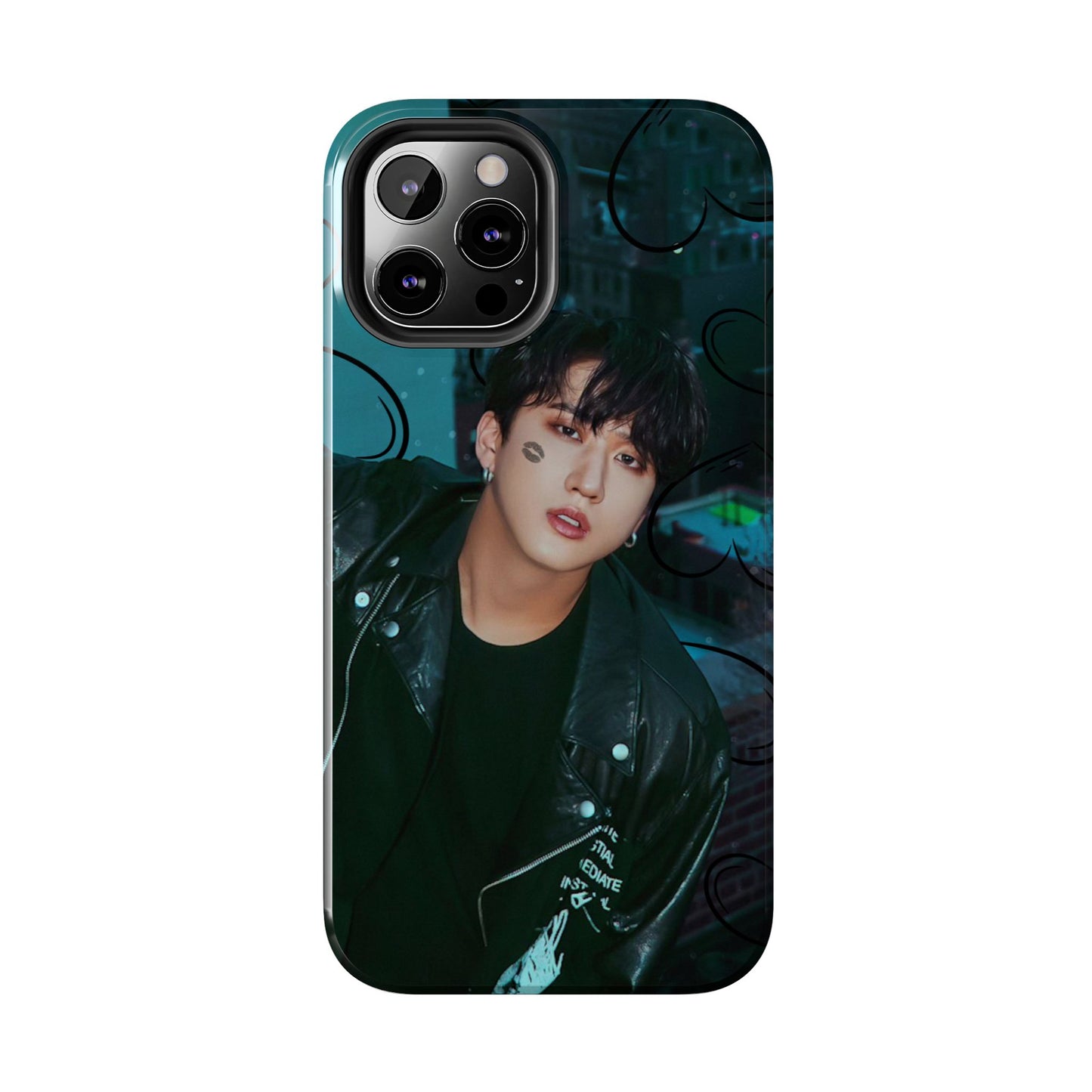 Seo Changbin Tough Phone Case — Moody Teal Portrait Design