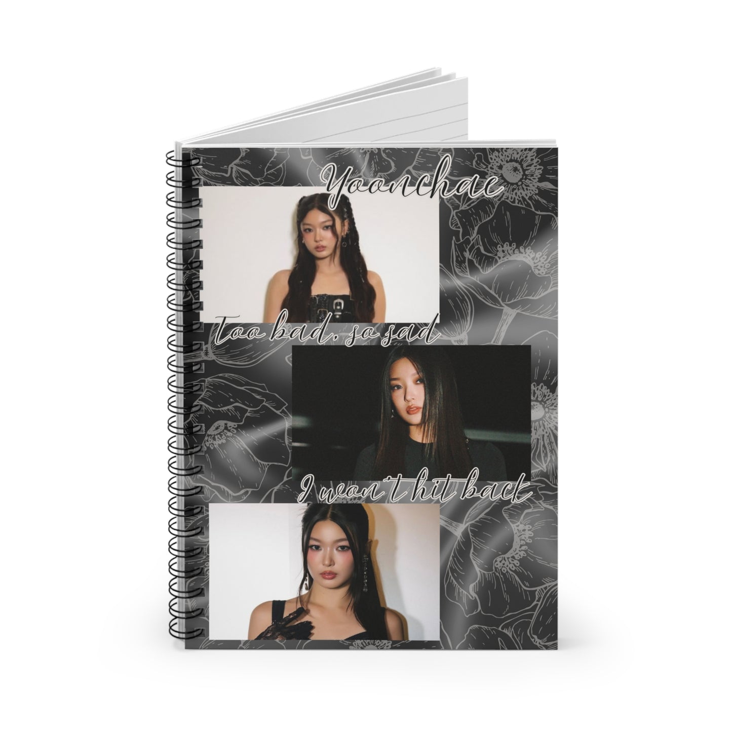 Yoonchae Spiral Notebook — Moody Floral Aesthetic