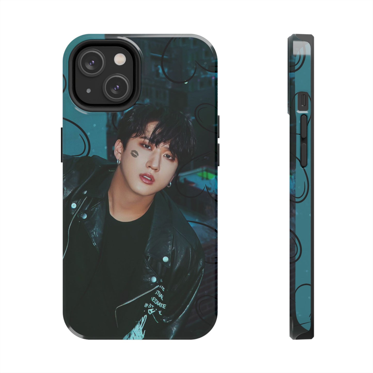 Seo Changbin Tough Phone Case — Moody Teal Portrait Design