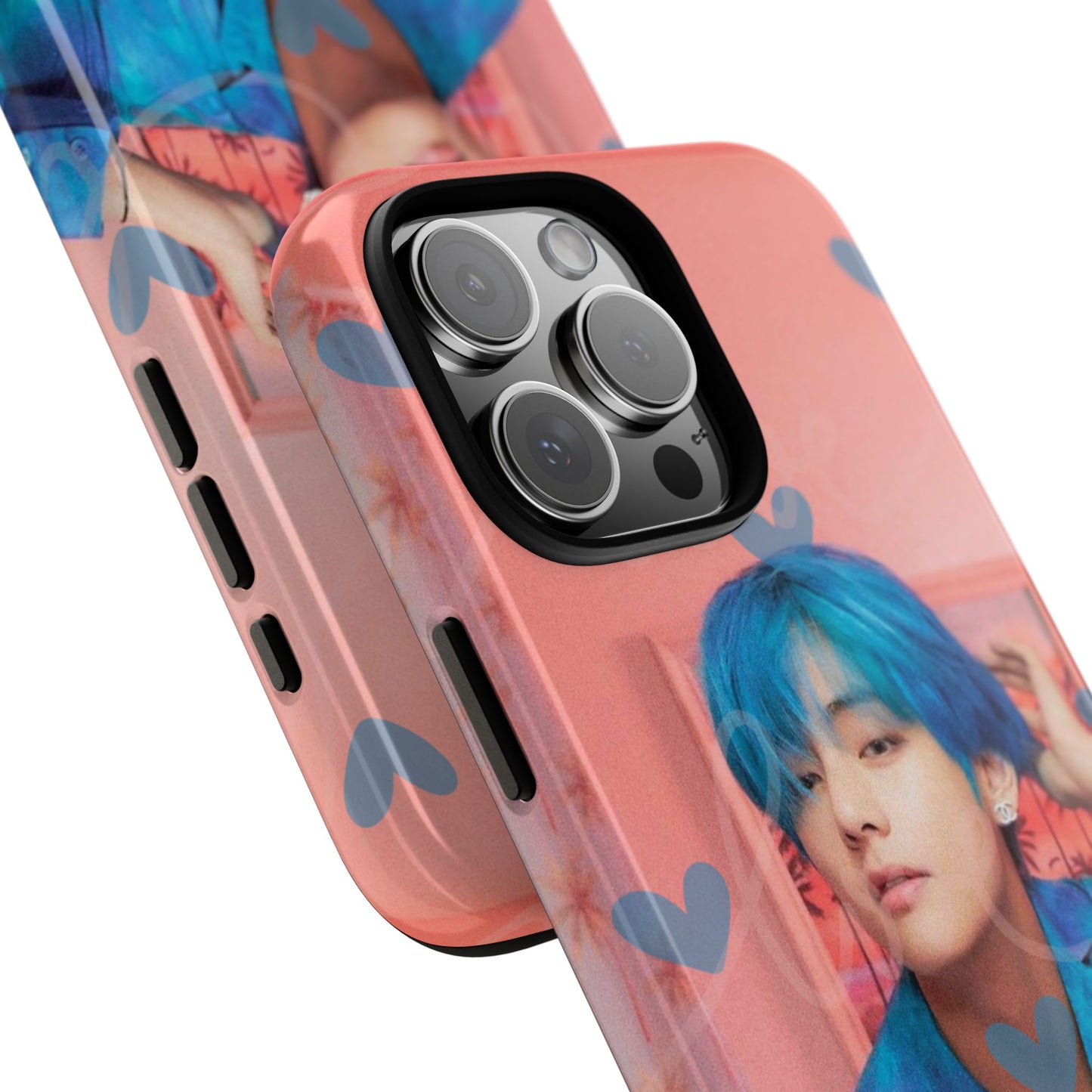 Taehyung Phone Case — Pink Heart/Love Kpop Design
