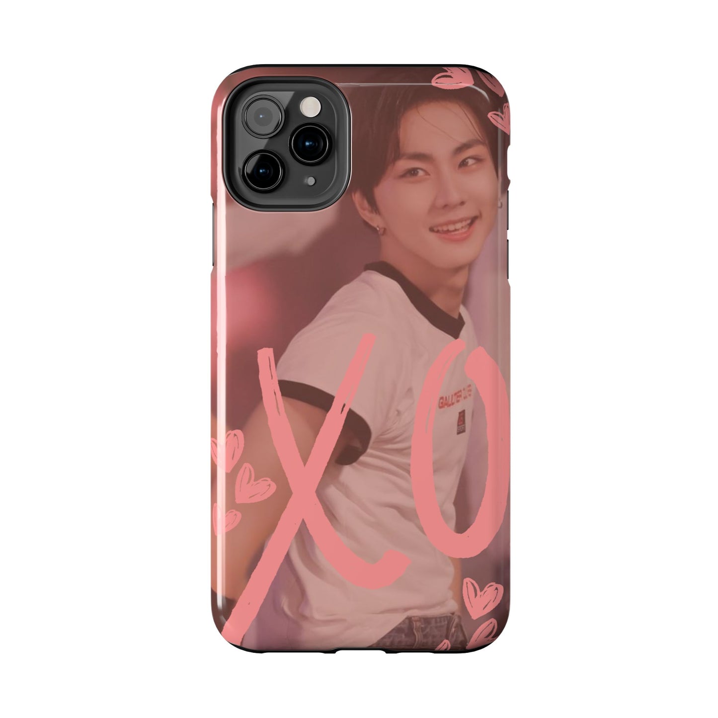 Romantic Jungwon Phone Case featuring 'XO' Design, Cute Gift for Teens, Valentine's Day, Durable Protection, Fashion Accessory, Love Themed
