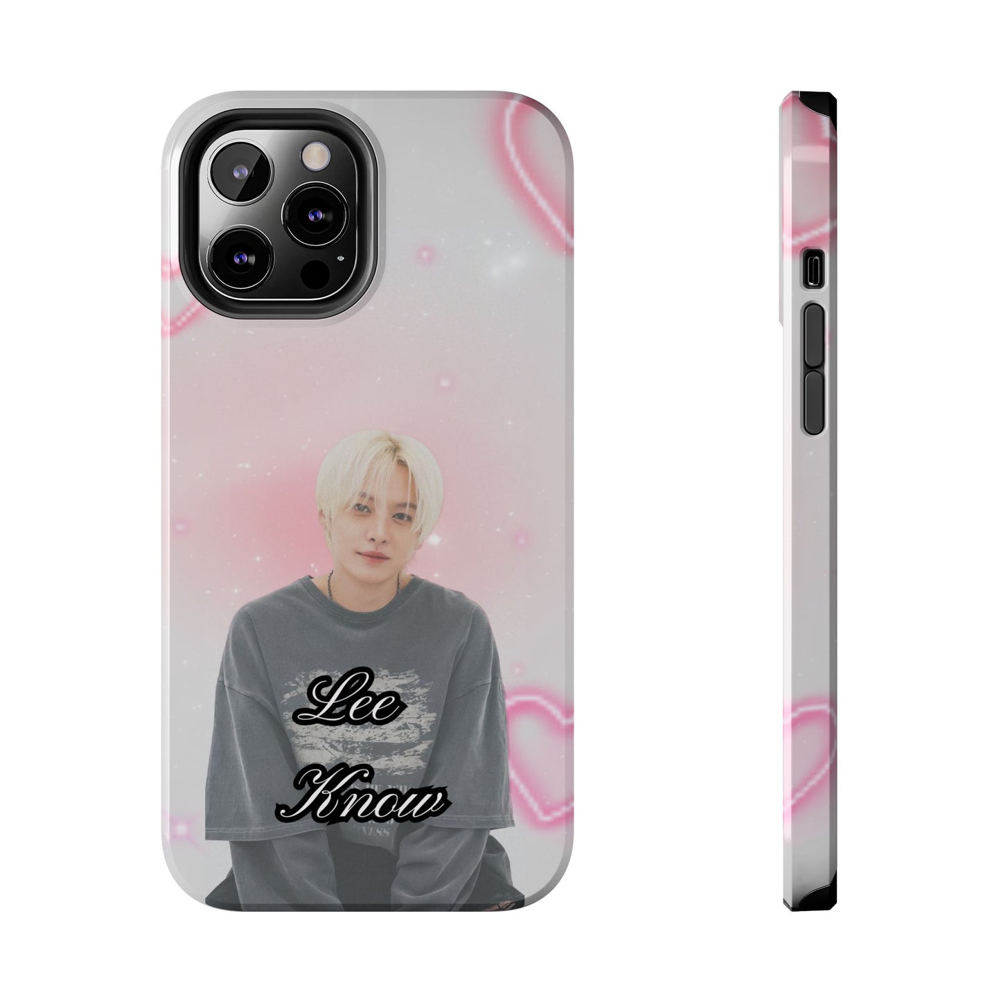 Lee Know Tough Phone Case — Pink Heart Photo Design