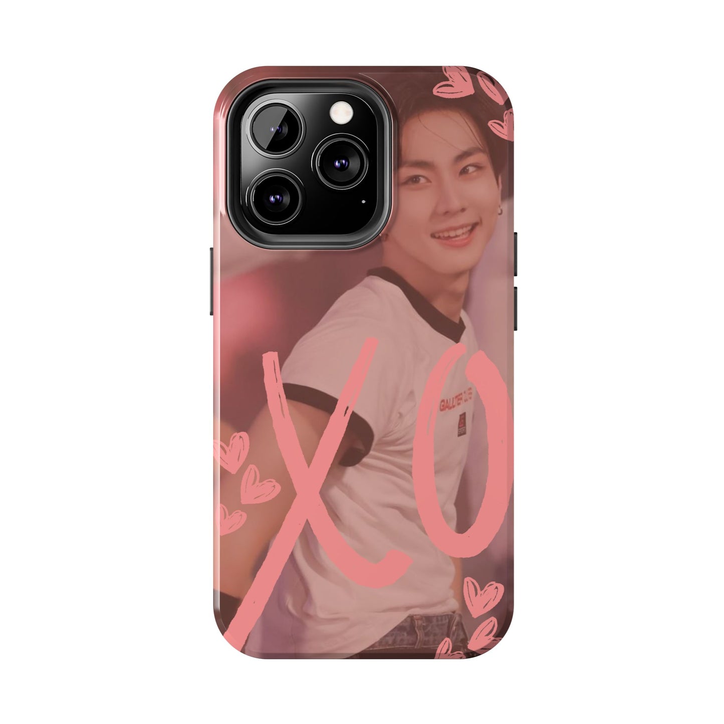 Romantic Jungwon Phone Case featuring 'XO' Design, Cute Gift for Teens, Valentine's Day, Durable Protection, Fashion Accessory, Love Themed