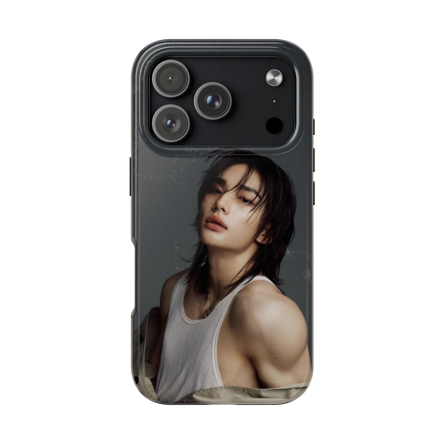 Hyunjin Tough Phone Case — Moody Portrait Slim Protective Case