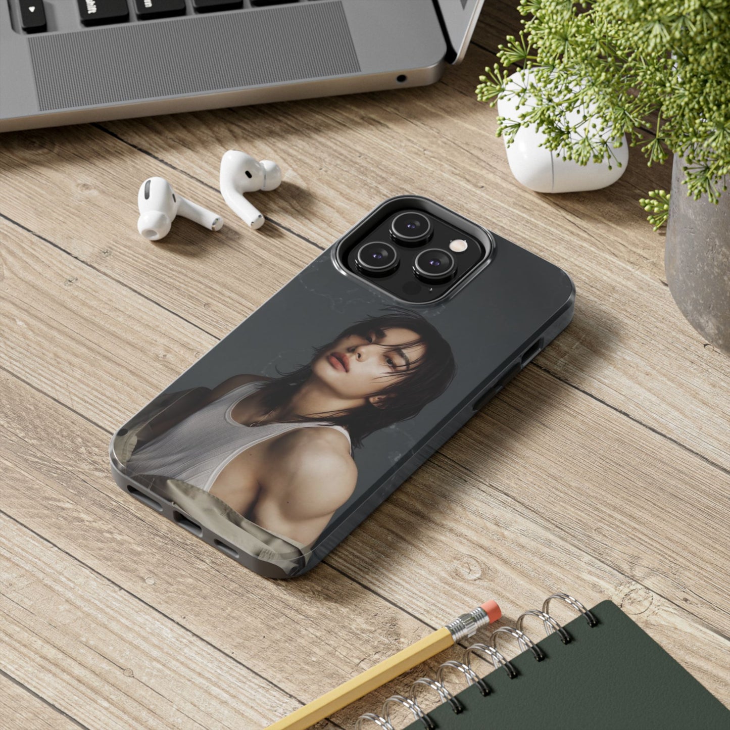 Hyunjin Tough Phone Case — Moody Portrait Slim Protective Case