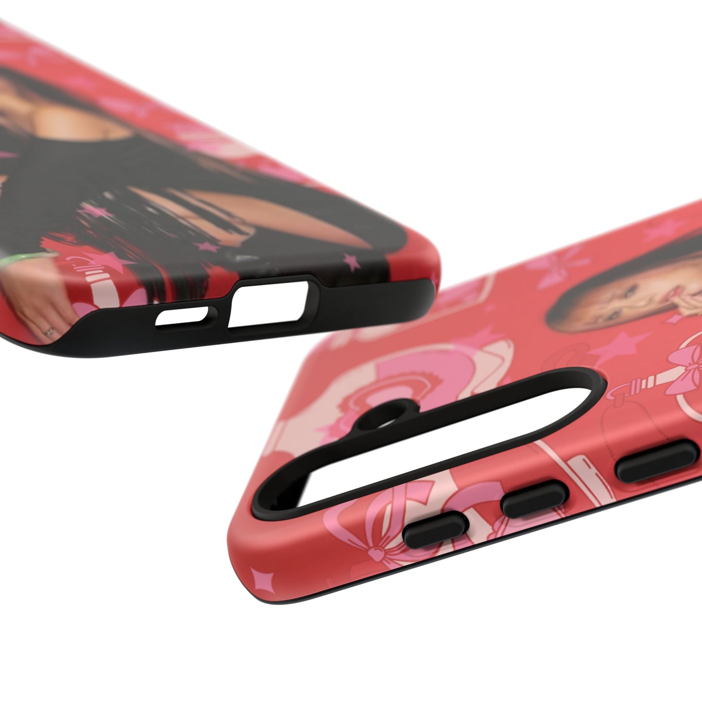 Megan Phone Case — Pink Heart & Perfume Pattern