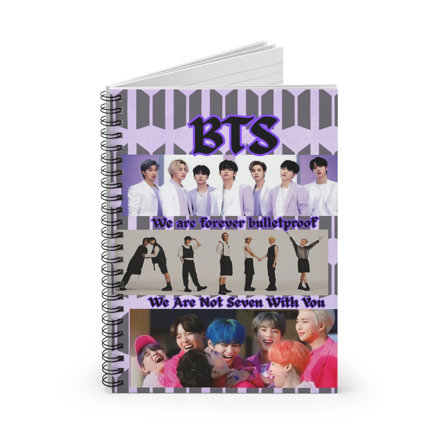 BTS Themed Spiral Notebook - Forever Bulletproof