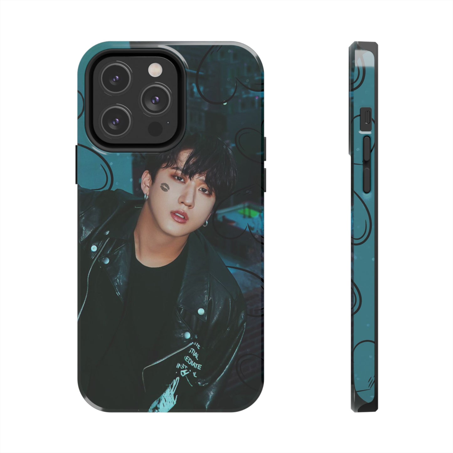 Seo Changbin Tough Phone Case — Moody Teal Portrait Design