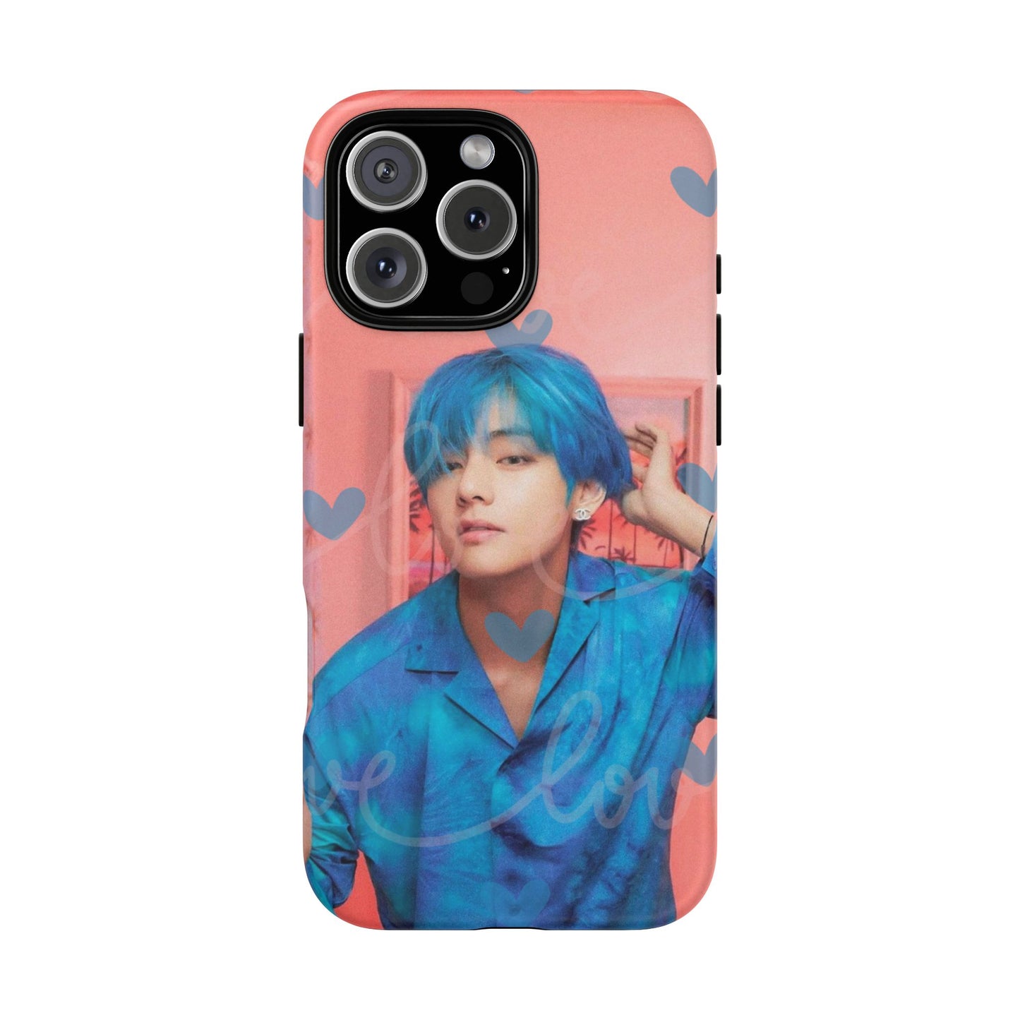 Taehyung Phone Case — Pink Heart/Love Kpop Design