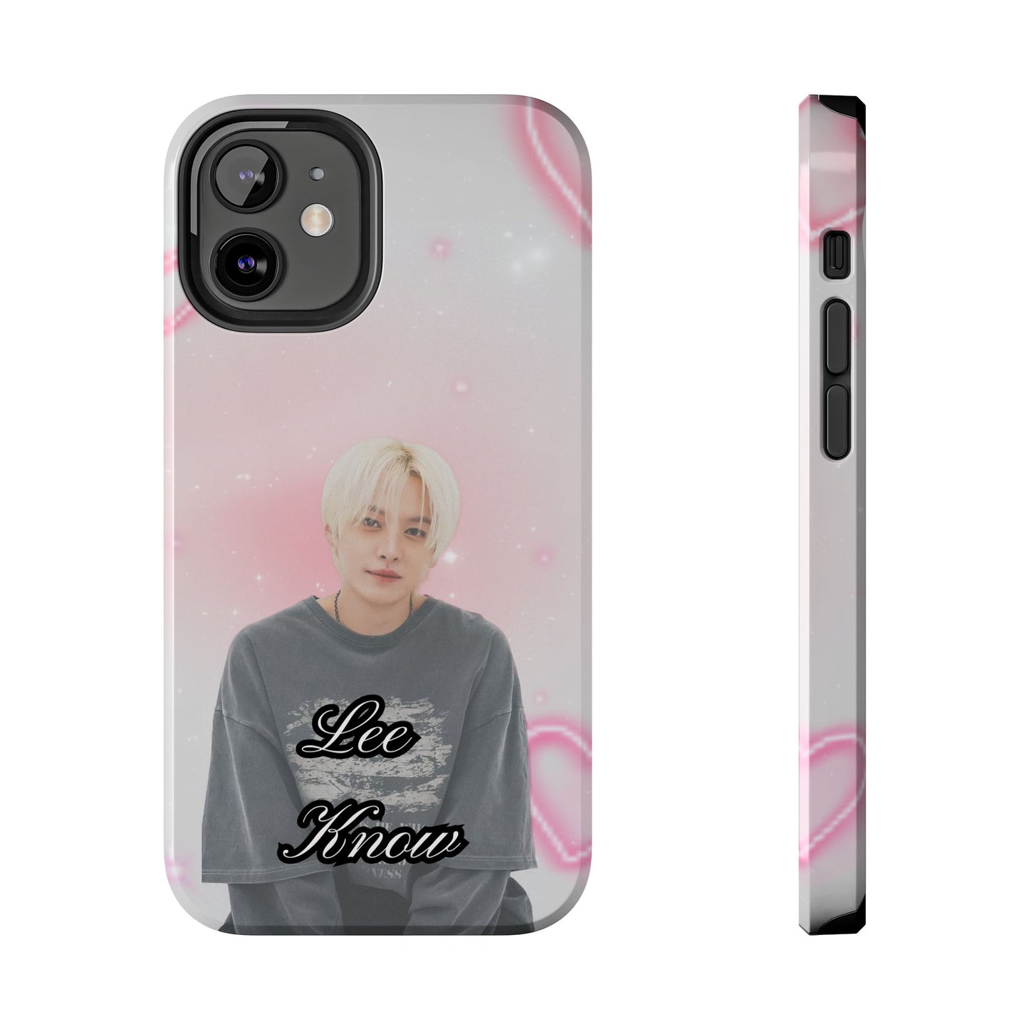 Lee Know Tough Phone Case — Pink Heart Photo Design