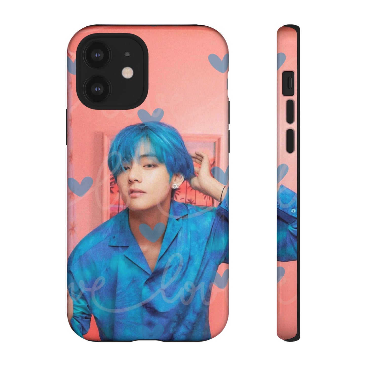 Taehyung Phone Case — Pink Heart/Love Kpop Design