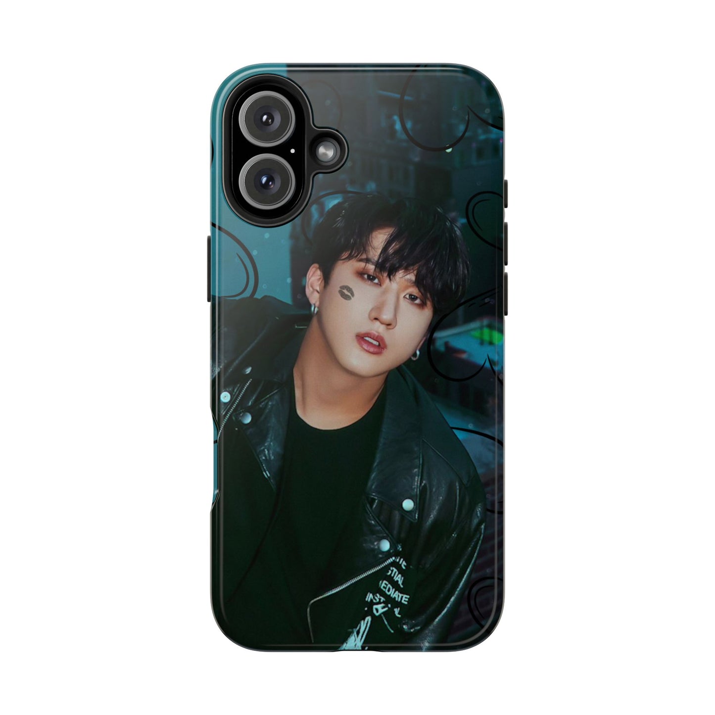 Seo Changbin Tough Phone Case — Moody Teal Portrait Design