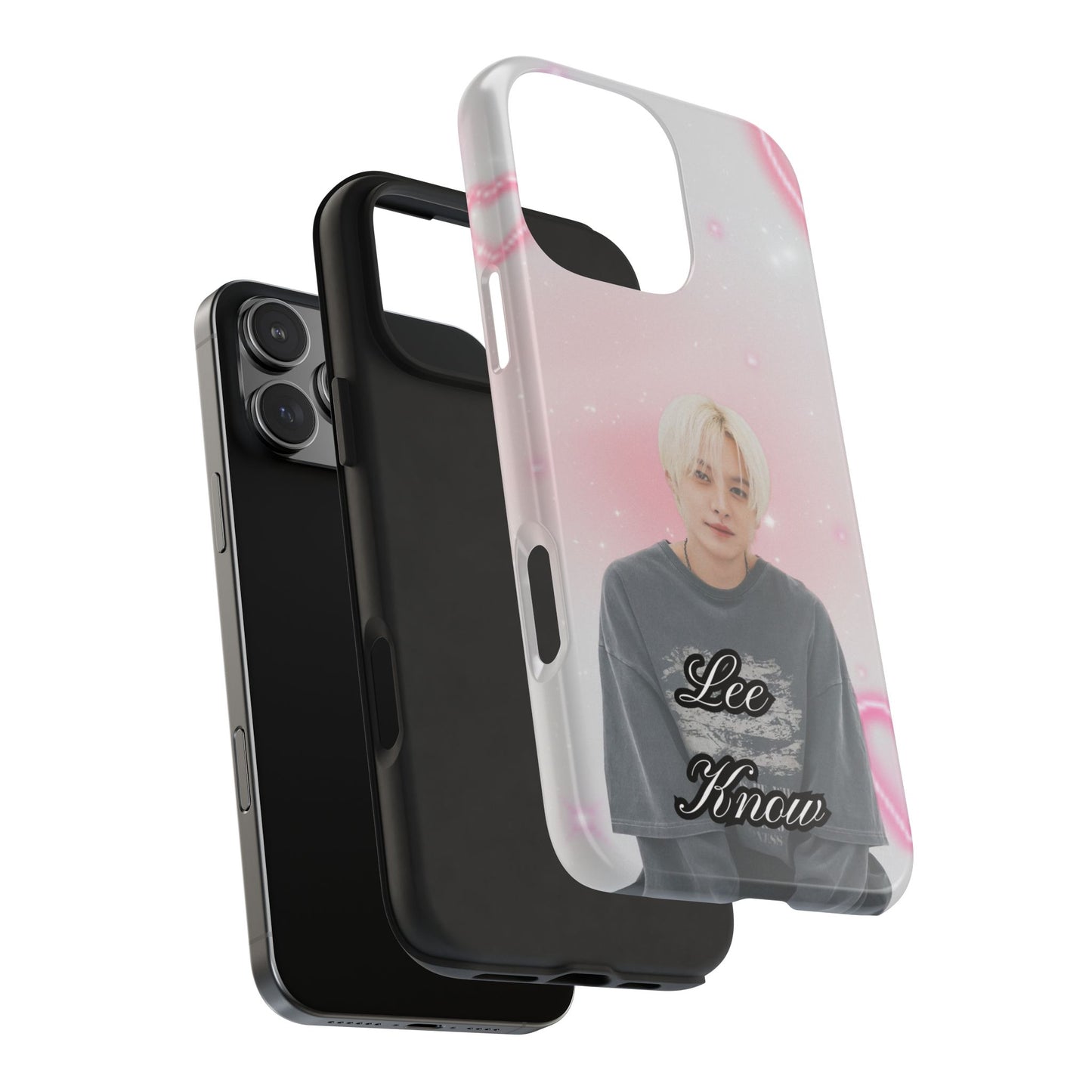 Lee Know Tough Phone Case — Pink Heart Photo Design