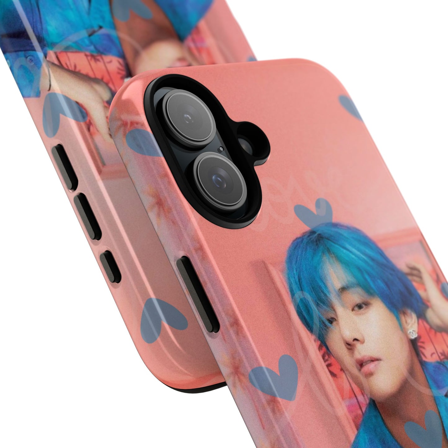 Taehyung Phone Case — Pink Heart/Love Kpop Design