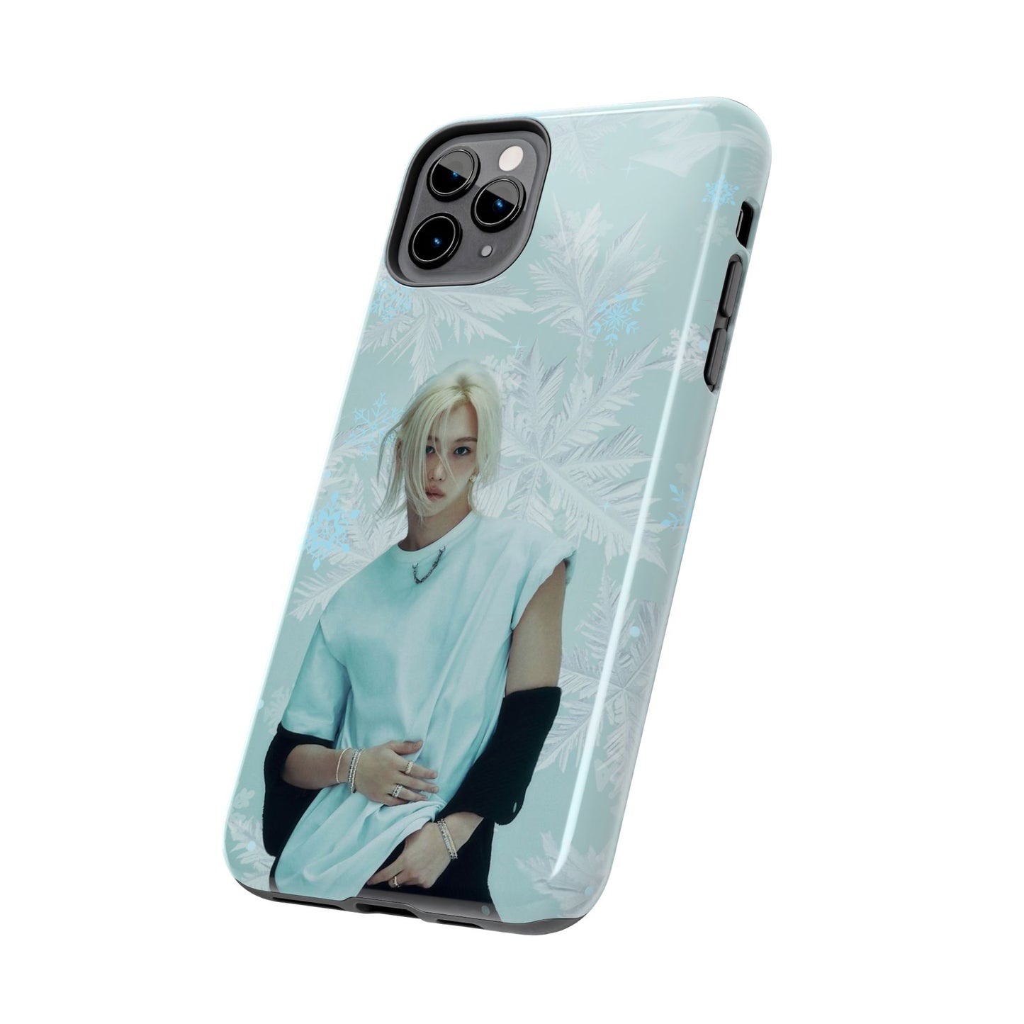 Lee Felix Tough Phone Case — Pastel K-Pop Idol Floral Armor