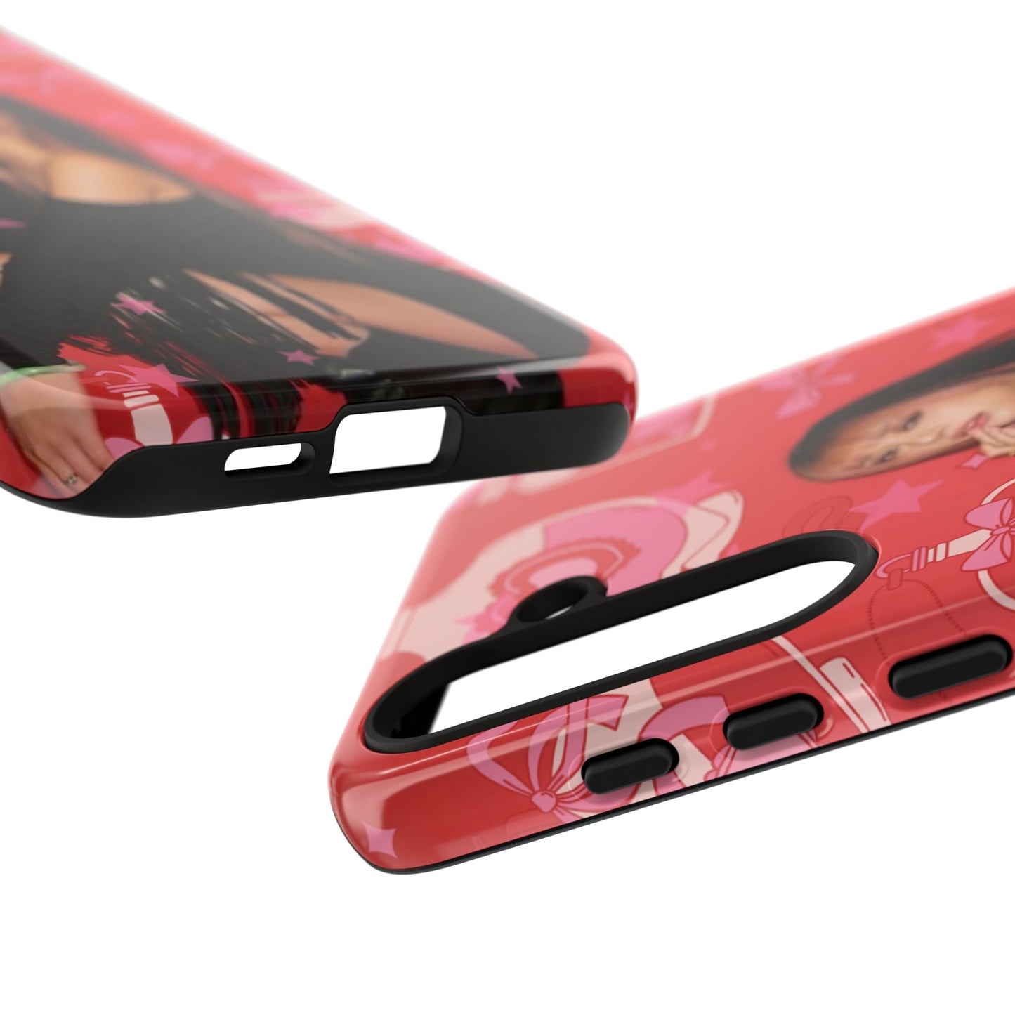 Megan Phone Case — Pink Heart & Perfume Pattern