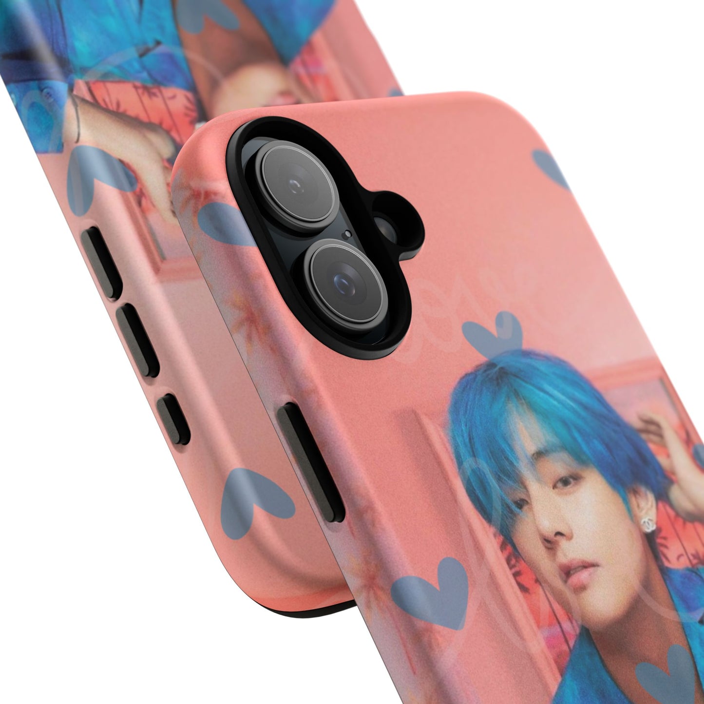 Taehyung Phone Case — Pink Heart/Love Kpop Design