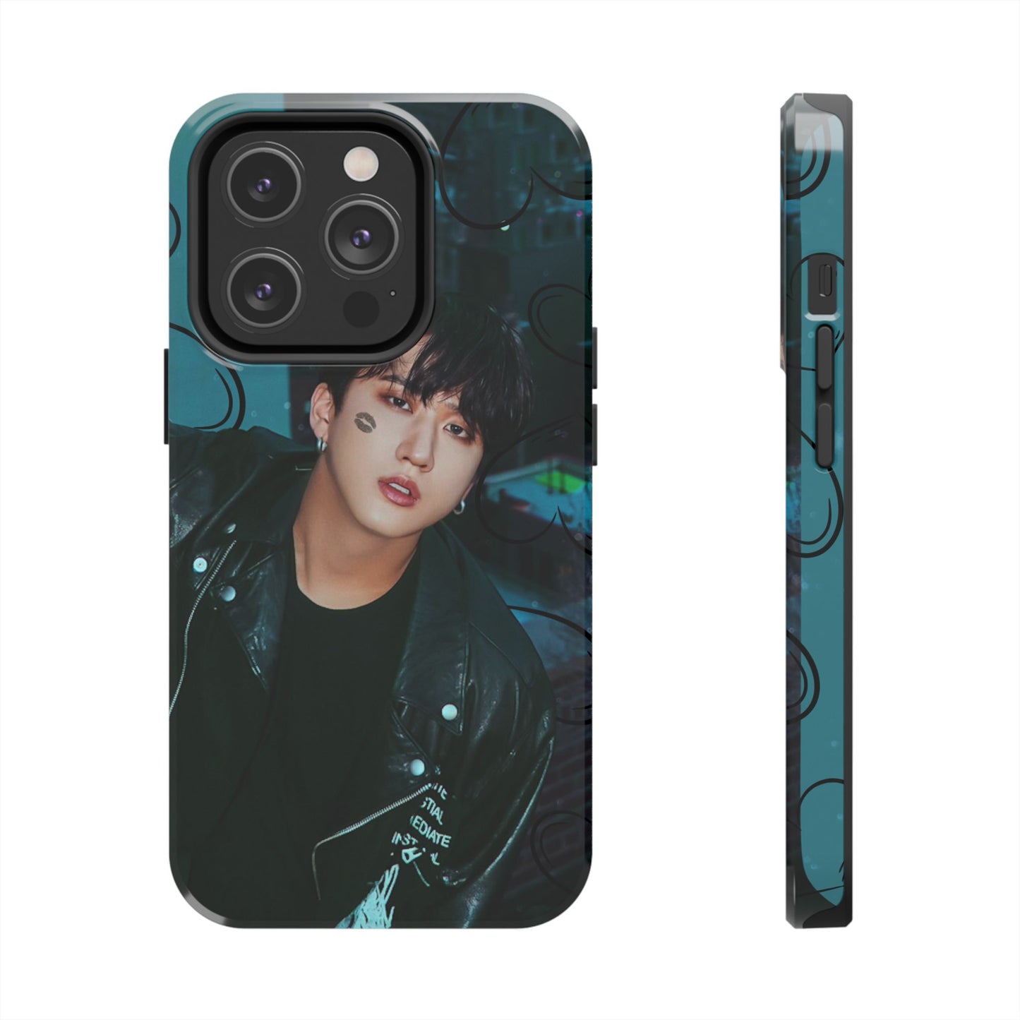 Seo Changbin Tough Phone Case — Moody Teal Portrait Design