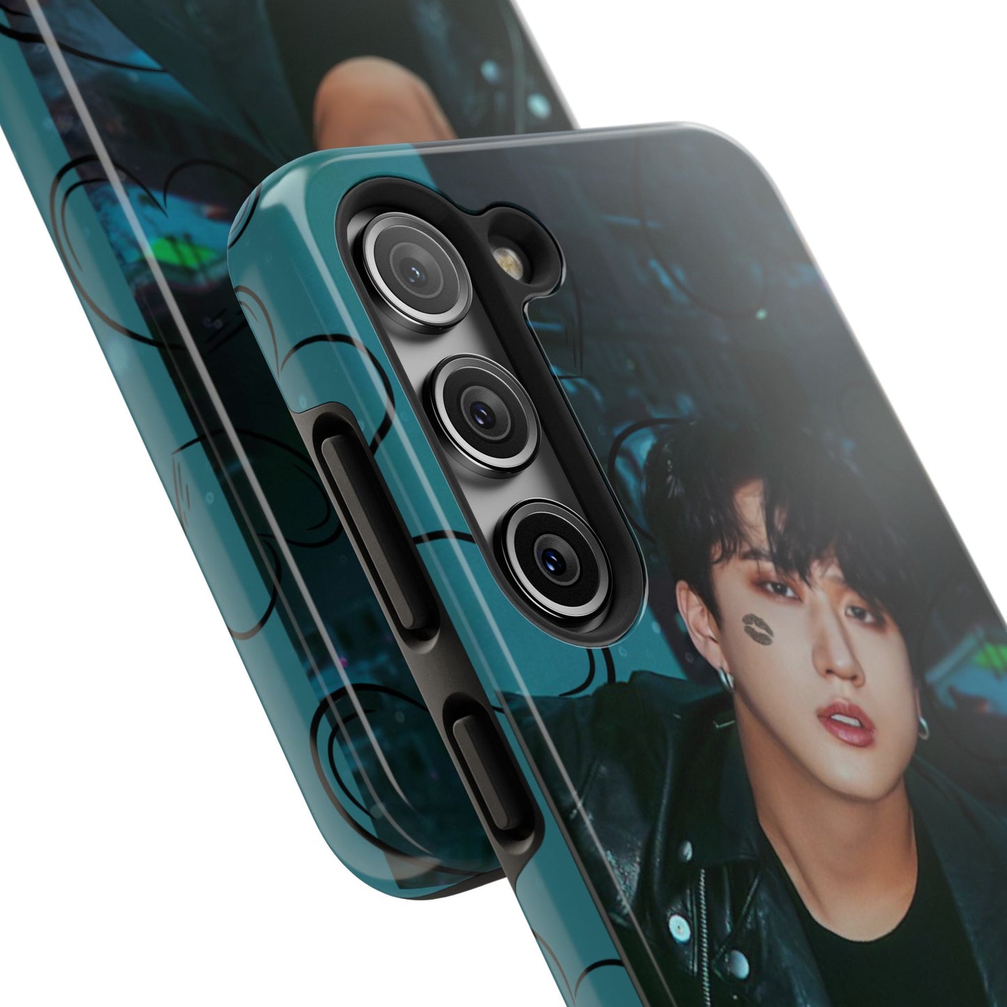 Seo Changbin Tough Phone Case — Moody Teal Portrait Design