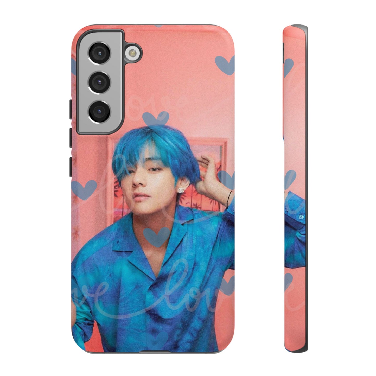Taehyung Phone Case — Pink Heart/Love Kpop Design