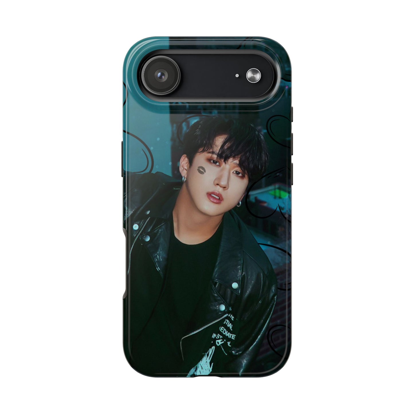 Seo Changbin Tough Phone Case — Moody Teal Portrait Design