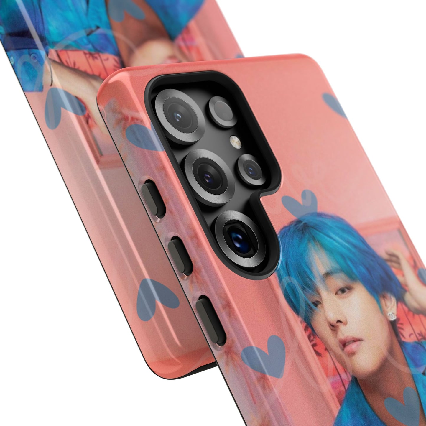 Taehyung Phone Case — Pink Heart/Love Kpop Design
