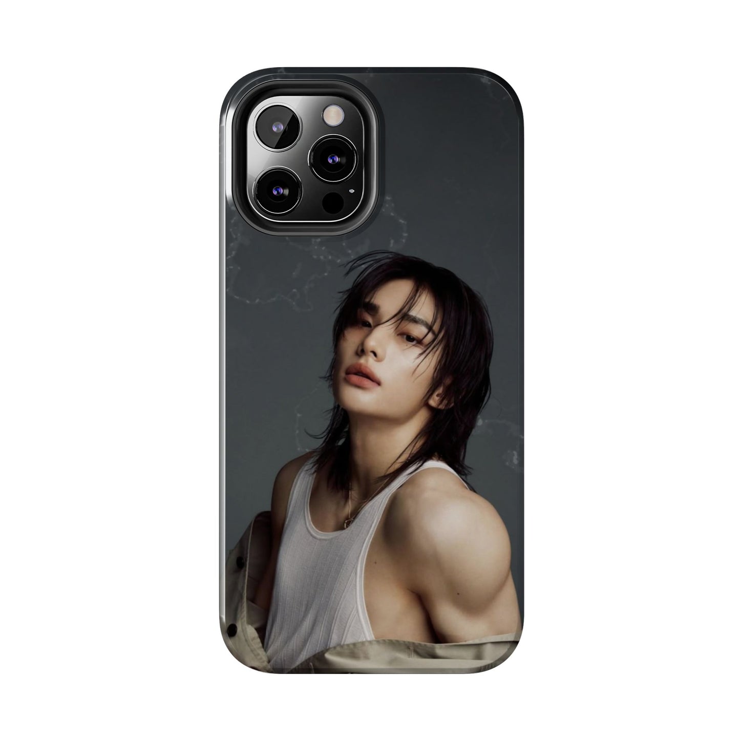 Hyunjin Tough Phone Case — Moody Portrait Slim Protective Case