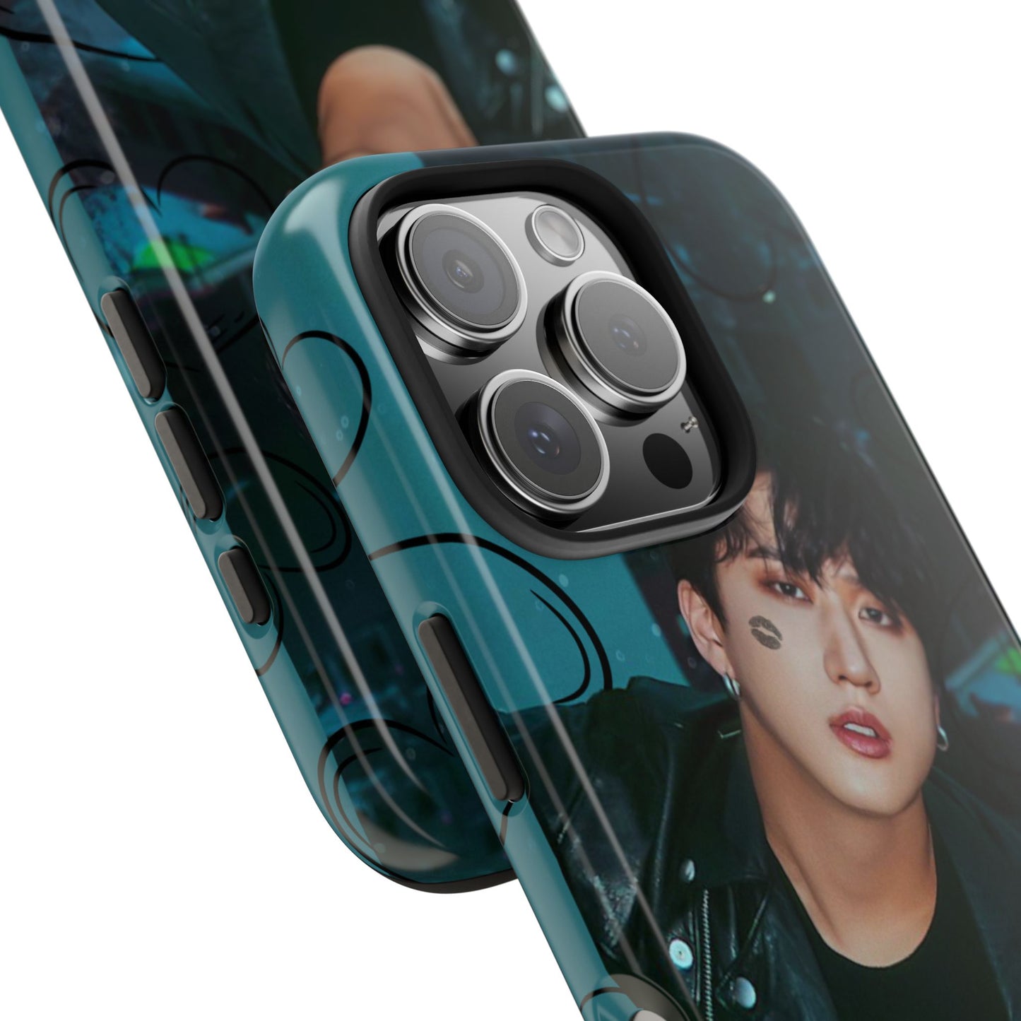 Seo Changbin Tough Phone Case — Moody Teal Portrait Design