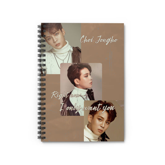 Choi Jongho Spiral Notebook — Vintage Brown Photo Collage Ruled Journal