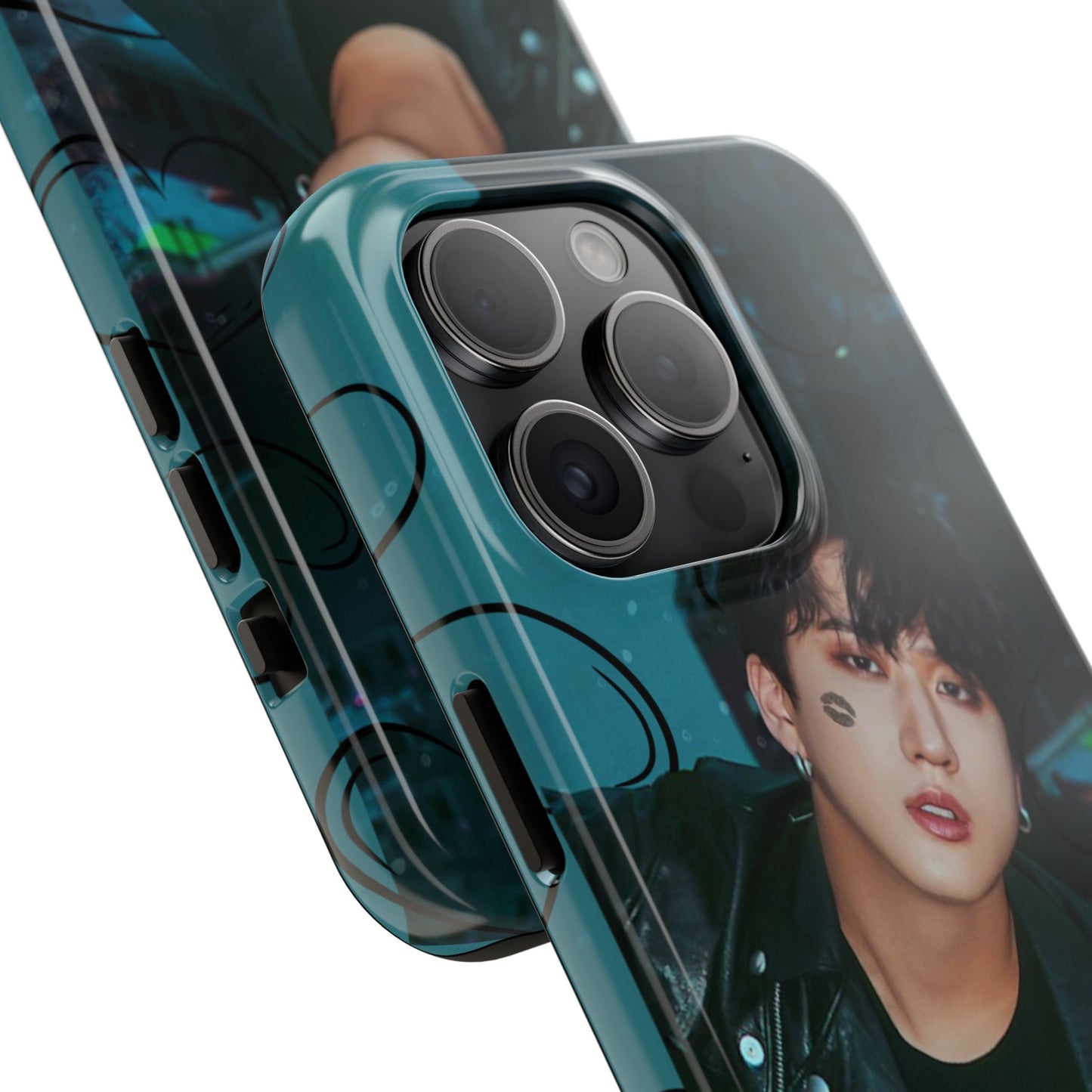 Seo Changbin Tough Phone Case — Moody Teal Portrait Design