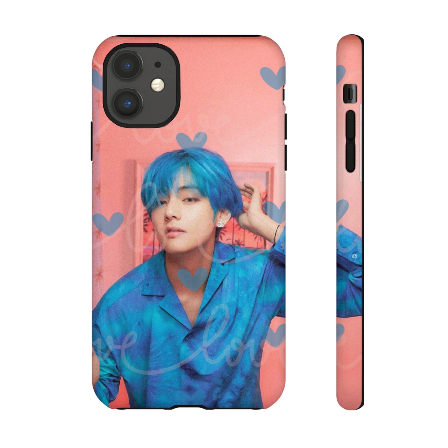 Taehyung Phone Case — Pink Heart/Love Kpop Design