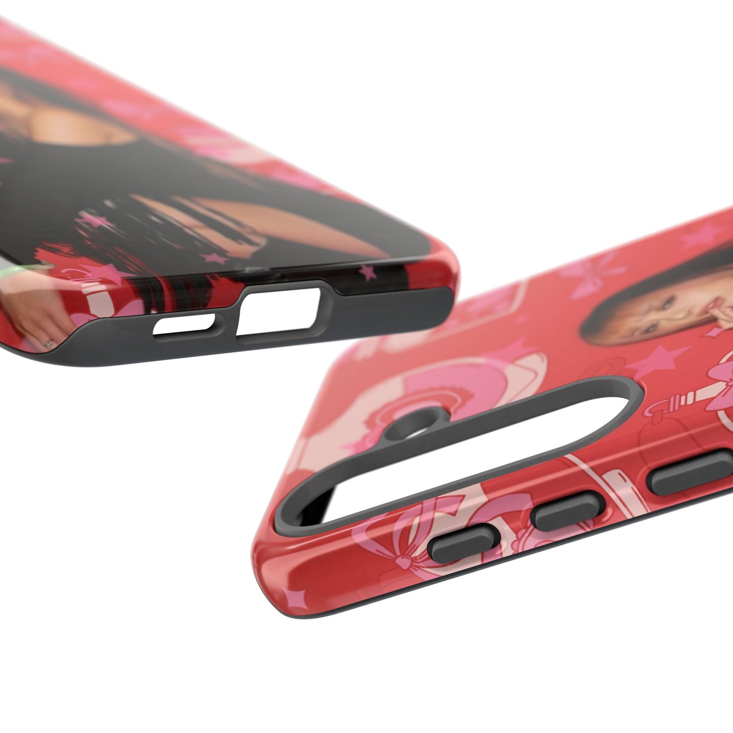 Megan Phone Case — Pink Heart & Perfume Pattern