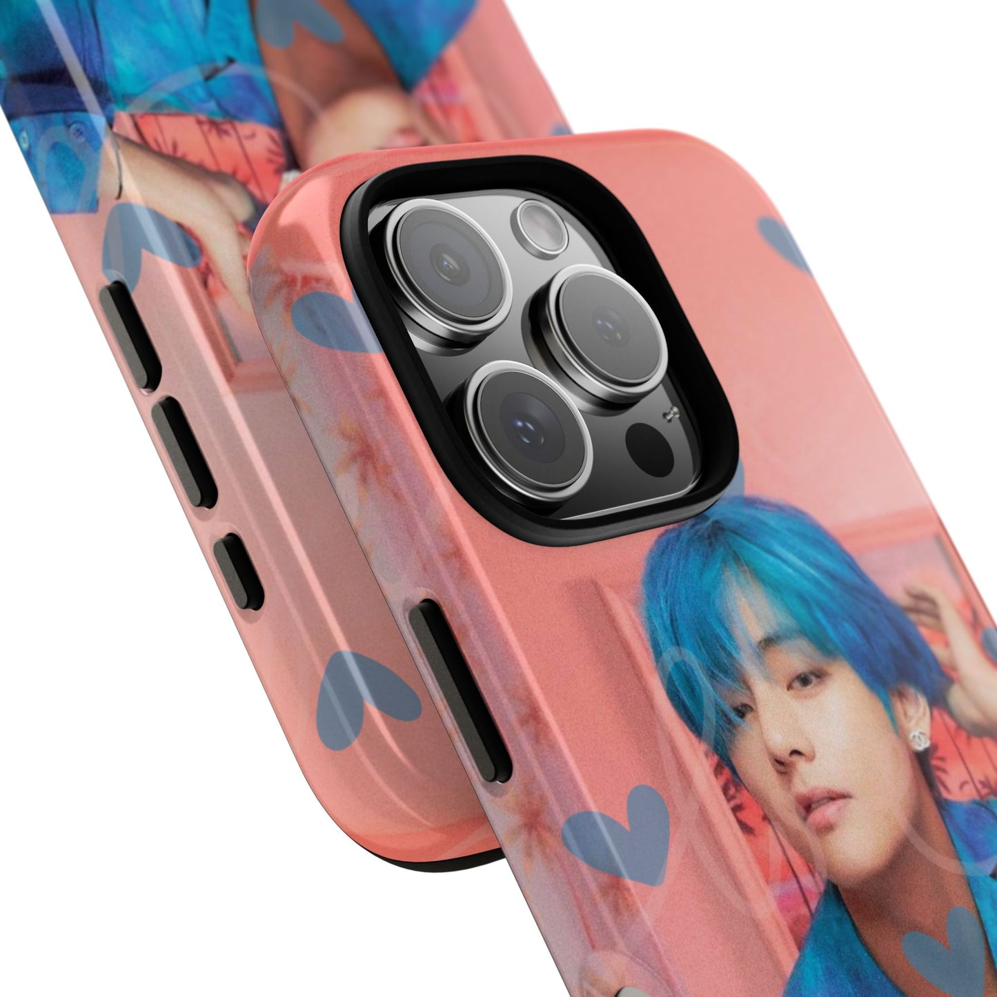 Taehyung Phone Case — Pink Heart/Love Kpop Design