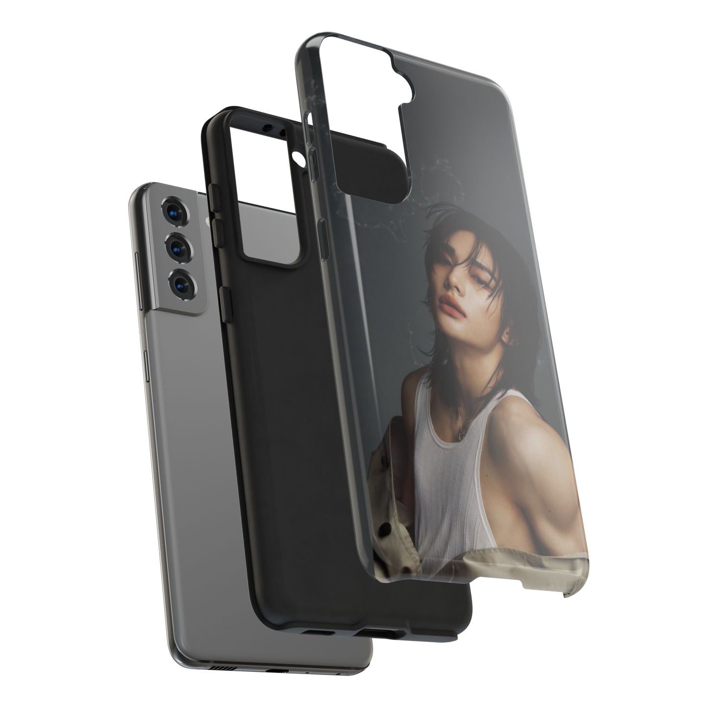 Hyunjin Tough Phone Case — Moody Portrait Slim Protective Case