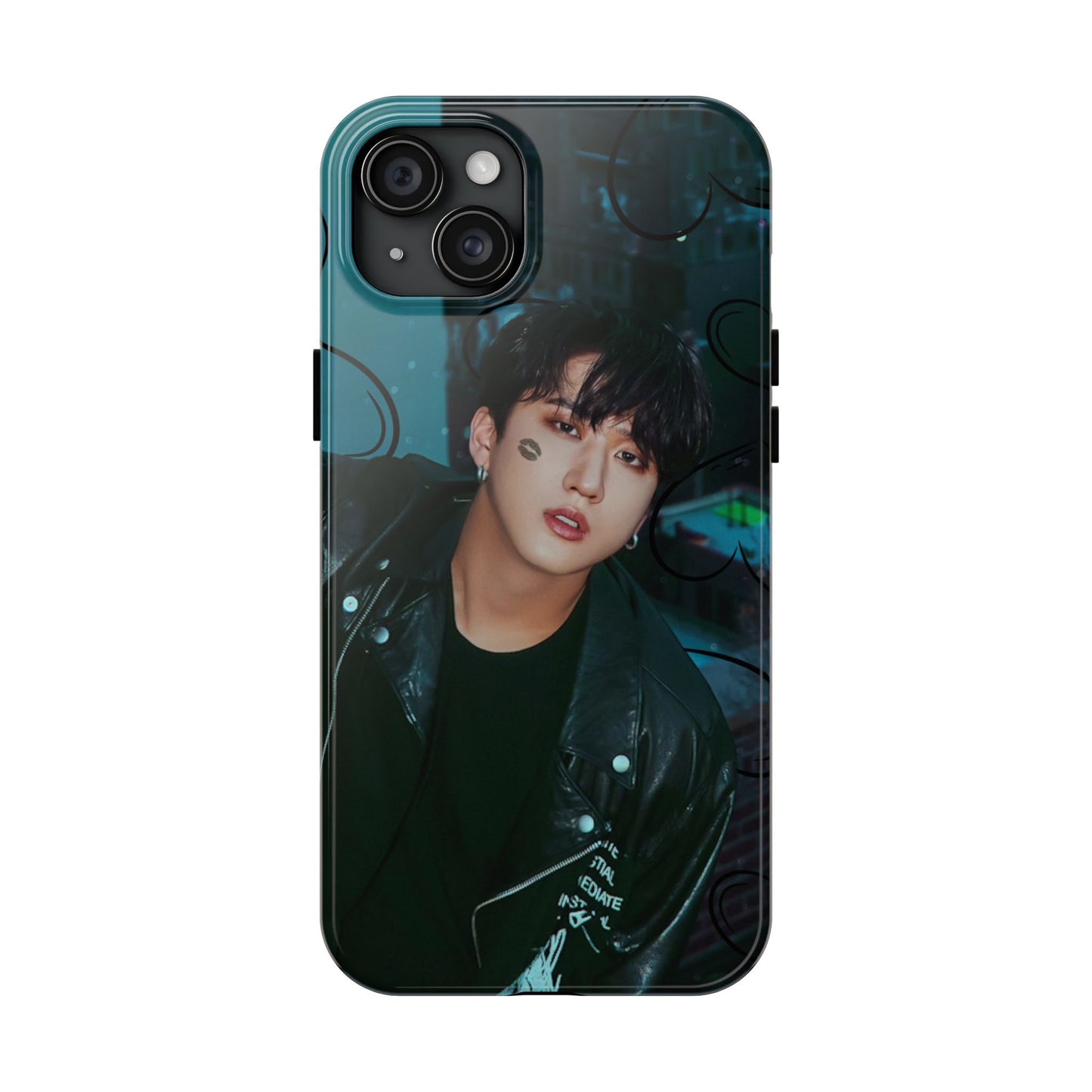 Seo Changbin Tough Phone Case — Moody Teal Portrait Design